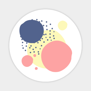 Art circles and dots pattern - yellow, pink and dark blue Magnet